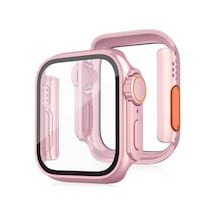 Apple Watch 44mm Uyumlu Watch 49mm Kasa Dönüştürücü Ve Ekran Koruyucu - Rose Gold