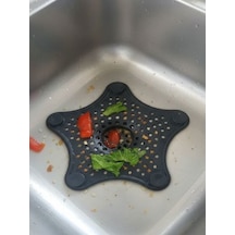 2 Adet Siyah-beyaz Deniz Yıldızı Lavabo Süzgeci, Lavabo Tıkacı, Silikon Süzgeç Beyaz