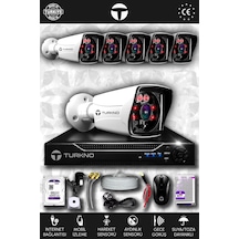 Turkno 6 Kameralı Karia 6 Dış Kamera Set 320 GB HDD Full HD Gece Görüşlü Güvenlik Kamerası Sistemi