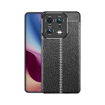 Xiaomi Mi 13 Kılıf Deri Görünümlü Silikon Kamera Korumalı Üstün Koruma Pazarplus Siyah