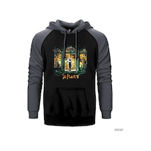 In Flames Witch Woman Gri Renk Reglan Kol Sweatshirt / Hoodie