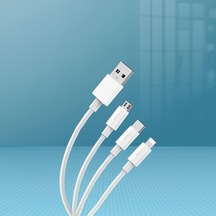Global L37 3in1 Lightning, Type-c, Micro Çıkışlı Hızlı Data Ve Şarj Kablosu