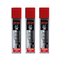 0,7 Mm 2b Süper Polimer Kalem Kurşun - 3'lü Paket - Toplam 72 Kurşun - Mekanik Kurşun Kalemler İçin Yedekler