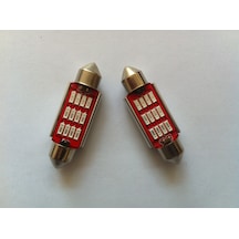 Sofit Oto Led Plaka Lambası Ve İç Aydınlatma 41Mm Turuncu 12 Smd