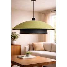 Wabi Sabi Karbon Beton Avize 48x85 Cm El Yapımı Modern Sarkıt Tavan Lambası, Büyük Boy Dekoratif Aydınlatma, Çok Renkli