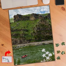 Yeşil Göl, Bottaki İnsanlar 240 Parça Puzzle Yapboz Tablo-434512