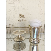 Gül Kovası/ Beyaz Kadife Gül- Lokumluk -kahve Yanı Sunum - Isteme -söz