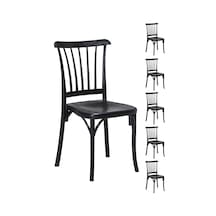 6 Adet Violet Siyah Sandalye / Balkon-bahçe-mutfak