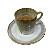 El Yapımı Porselen Neskafe & Çay Fincanı Takımı 6 Kişilik Özel Tasarım Beyaz