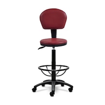 Ofiscombin Ofis Büro Döner Tekerlekli Amortisörlü Arkalıklı Sırtlı Yüksek Bar Taburesi Bordo Deri 00047499502