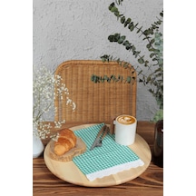 Peçete Kareli Fistolu 6 Lı Retro 20x30 Cm Yeşil