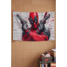 Deadpool Kahraman Blueprint Dekoratif Duvar Örtüsü Duvar Halısı Beyaz