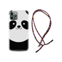 Apple Uyumlu iPhone 12 Pro Kılıf Rasta Boyun Askılı Sevimli Panda 1794