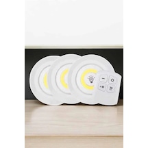 Spot Lamba Led Işık 3'lü Uzaktan Kumandalı Pilli Yapışkanlı Kablosuz Diğer