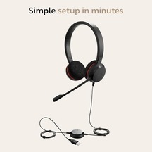 Evolve 20 Stereo Kulaklık Microsoft Sertifikalı Kulaklıklar Voıp Softphone İçin Pasif Gürültü Önleyici Usb C Kontrollü Siyah