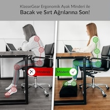 Klasse Ergonomik Visco Ayak Minderi, Oyun Koltuğu Ve Ofis Koltuğu İçin Anti Alerjen Ayak Yastığı, Ayak Koyma Yeri Taburesi, Çok Amaçlı Rahatlatıcı Yarım Silindir İki Parça Masa Altı Ayak Desteği Ahşap
