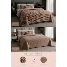 Aslan Bubble Çift Taraflı / Çift Katlı /çift Kişilik/ Lüx Battaniye/ 4,5 Kg / Modern / Şık / Çeyizlik Kahve