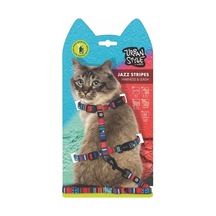 M-pets Urban Style Jazz Strıpes Kedi Göğüs Tasması Set