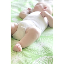 Organik Triko Bebek Örtüsü, Halkalar 80x90 , Yeşil