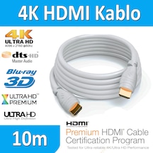 10M Metre 4K Hdmi Kablo Hdmi To Hdmi Beyaz 60Hz Uhd 4K Ultra Hd