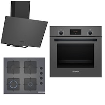 Bosch HBF512BH1T-POP6C9P30O-DWK64PJ70T Ankastre Gri 3 Lü Set 312