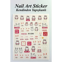 Nail Art Sticker Kendinden Yapışkanlı, Tırnak Süsleme, Tırnak Dövmesi Stikır 2292 Çok Renkli-2292