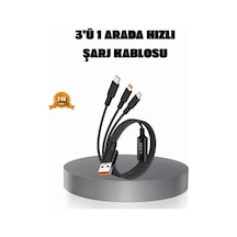 Buğz 3 Ü 1 Arada Şarj Kablosu Type-c İos Android Uyumlu Hızlı Ve Güvenli Şarj