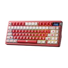 Aula Nova75 Mekanik Rgb Klavye Tkl Meteor Ice Cream Switch Tri Mode Kablosuz Makrolu Hot Swap Gaming Oyuncu Klavyesi Kırmızı
