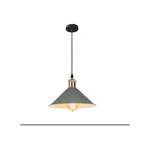 Rys Retro Metal Gri Tekli Sarkıt Kafe Mutfak Aydınlatma Çap.30 Cm-rys3089 Beyaz