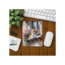 Camdaki Kedi Baskılı Oyuncu Mousepad 047