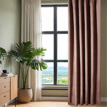 Soft Devon Fon Perde - Kahverengi - 140x270 Cm Diğer