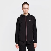 Lescon 26b-2012 Kadın Koşu Fermuarlı Siyah Kapüşonlu Sweatshirt
