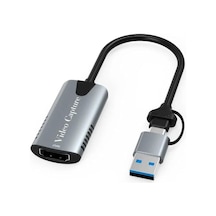 Type-c To Usb 2in1 Video Capture Yakalama Kartı 4k 1080p Uçlu Hdmı To Type-c Pc Bilgisayar Video Adaptör Çevirici