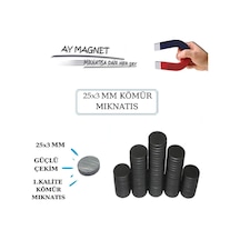 100 Adet 25 Mm X 3 Mm Yuvarlak Duvar Süsü Kömür Miknatis - Magnet