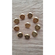 Gold Metal Düğme 12 Mm 10 Adet