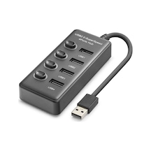 Usb Anahtarlı Hub 4 Port 480 Mbps Siyah Hdx7049 Evimdeyokyok