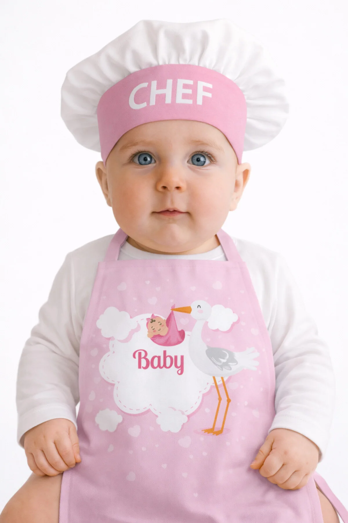 Ays Home 6 Aylık Kız Bebek Baby Shower Ek Gıda Aşçı Konsept Çekim Önlüğü Pembe