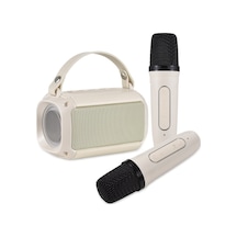 Besthome1 Taşınabilir Bluetooth Karaoke Hoparlör - 5w Ses, Led Işık, Kablosuz Mikrofonlar