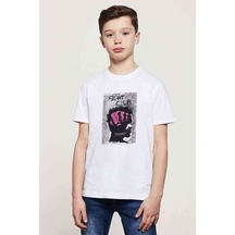 Tshirthane Fight Club Baskılı Unisex Çocuk Beyaz T-Shirt