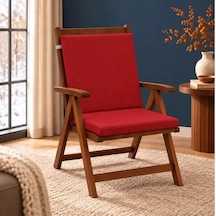 Tek Parça Sırtlıklı Sandalye Minderi 80 40 4 Cm Kırmızı 80 40 4 Cm