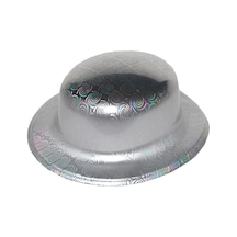 Gümüş Renk Hologramlı Plastik Yuvarlak Melon 27x24 Cm 6 Yaş