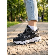 Yunomus Conpax Yüksek Taban Outdoor Tarzı Kadın Sneaker Spor Ayakkabı SİYAH-BEYAZ