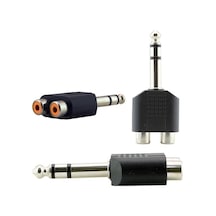 6.3 Mm Stereo Erkek - 2 Rca Dişi Çevirici Jack