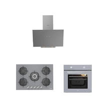 Silverline ESTY AEF6601S04 - CS5622S01 - 3481 Karma Gri Cam Ankastre Set