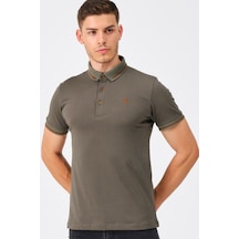 T8586 Dewberry Erkek Polo Yaka T-shırt-haki Haki