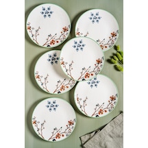 Sakura 6 Parça Porselen Pasta Seti 19 Cm