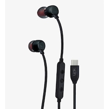 Linktech Ekstra Bass Kablolu Kulaklık , Linktech H74 Siyah Type-c Mikrofonlu Metal Kablolu Kulak İçi Universal