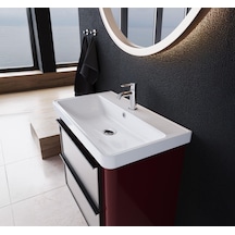 Turkuaz Cerastyle Luna 80 46 Cm Etajerli Damlalıklı Lavabo Beyaz