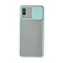 Samsung Galaxy  Uyumlu,  A02 Kılıf Palm Buzlu Kamera Sürgülü Silikon - Turkuaz