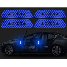 Mavi 4 Adet/takım Araba Açık Yansıtıcı Bant Uyarı Işaretleri Gece Sürüş Güvenlik Aydınlatma Aydınlık Bant